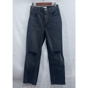 Abercrombie & Fitch The '90s Straight Ultra High Rise Gray Black jeans Size 25